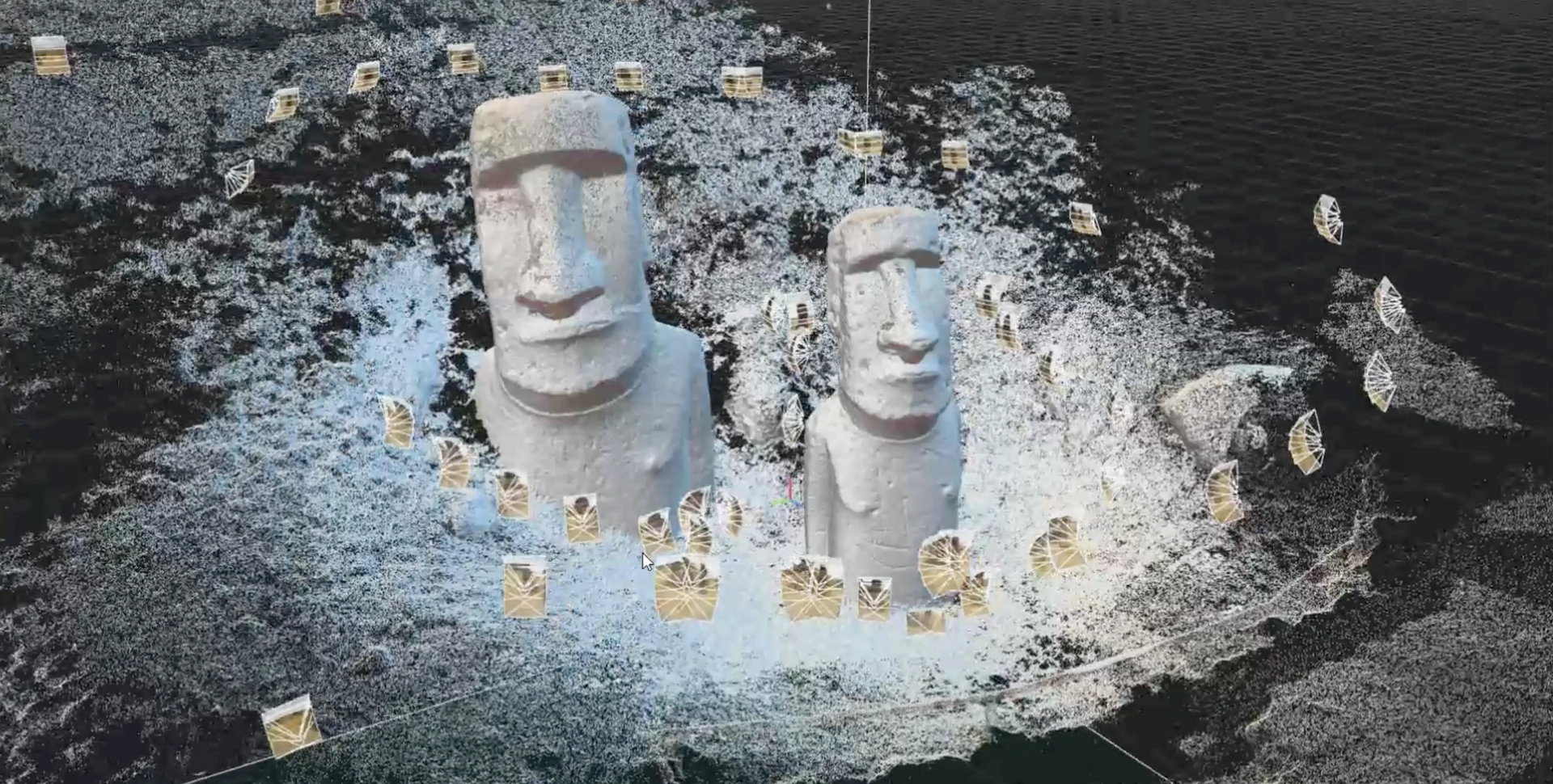 3D visuals of the stone heads at Rapa Nui for Google Arts & Culture's Heritage on the Edge project © CyArk/Google Arts & Culture