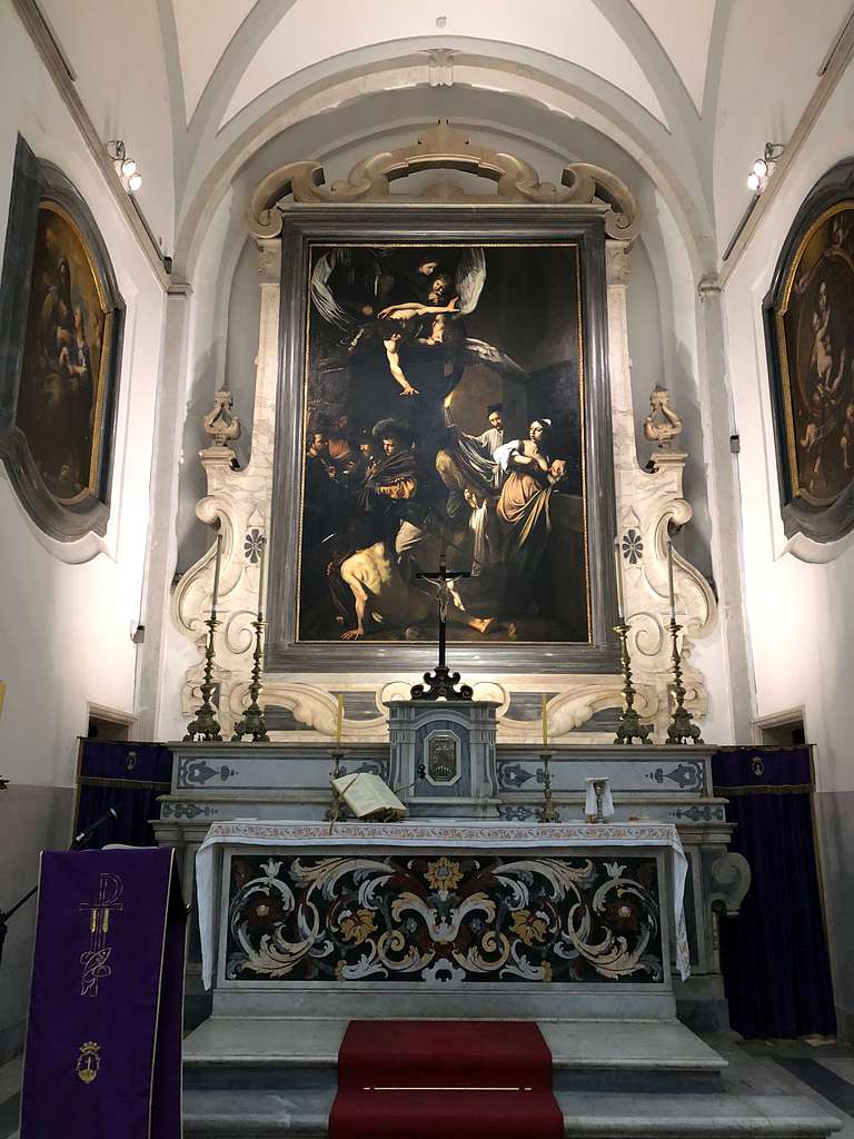 Caravaggio’s Seven Acts of Mercy (1607) remains in a small chapel in Naples Photo via Wikimedia Commons