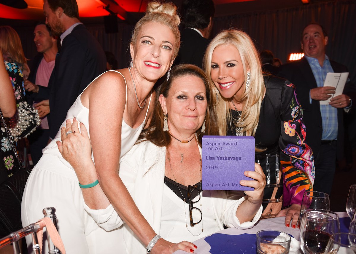 Heidi Zuckerman, the director of the Aspen Art Museum who is due to step down on 30 September, with the Aspen Award for Art winner Lisa Yuskavage and collector Amy Phelan at ArtCrush 2019 BFA.com/Owen Kolasinksi