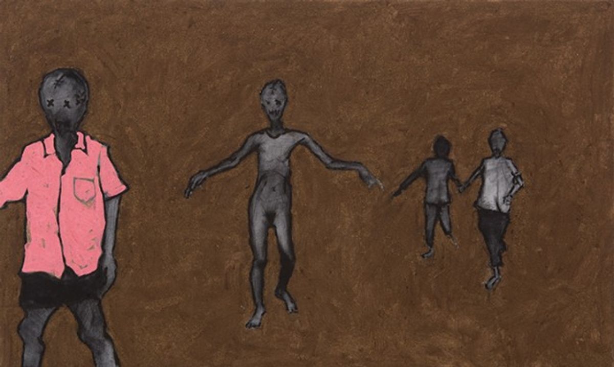 Mawande Ka Zenzile, who is one of three artists to represent South Africa at this year's Venice Biennale, is best known for his use of cow dung in paintings such as Untitled (2015) © Stevenson Gallery