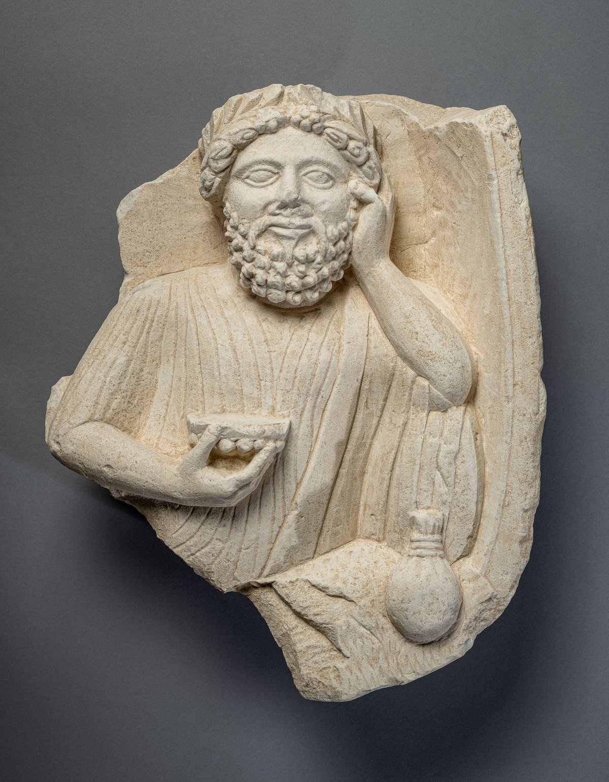 Grave stele of a reclining man from the early Classical Period (second half of the 5th century BC), said to be "from a necropolis" at Salamis, Cyprus
Courtesy the John and Mable Ringling Museum of Art, Sarasota, Florida