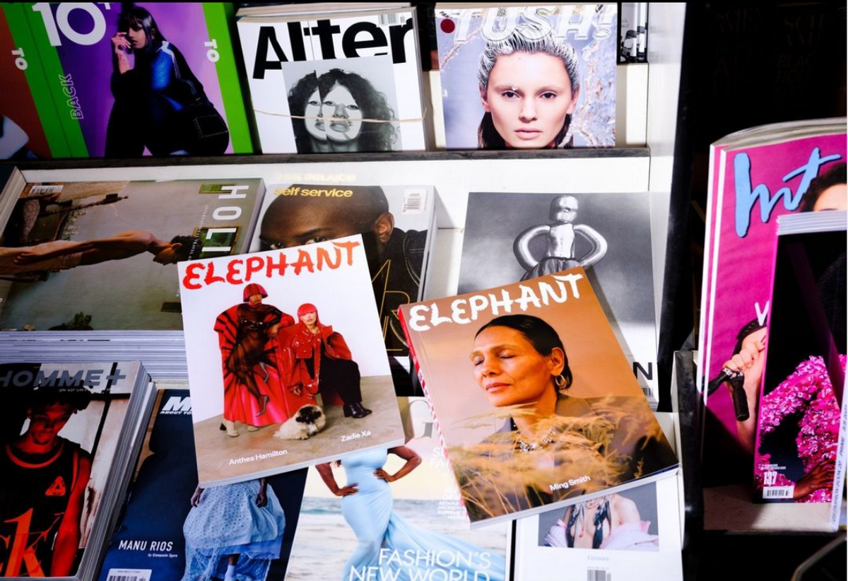 The Autumn/Winter 2022 issue of Elephant magazine, featuring artists Anthea Hamilton, Zadie Xa and Ming Smith courtesy Elephant magazine/Colart International Holdings Limited