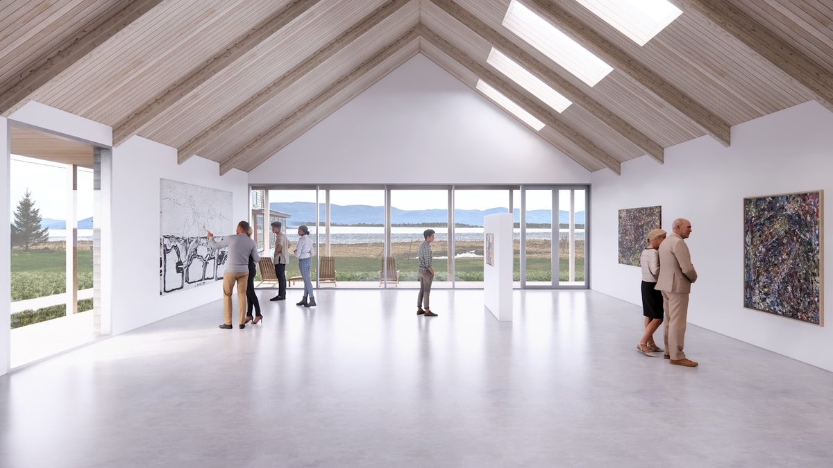 A rendering of the gallery space in the Musée-Atelier Riopelle Courtesy Atelier Pierre Thibault