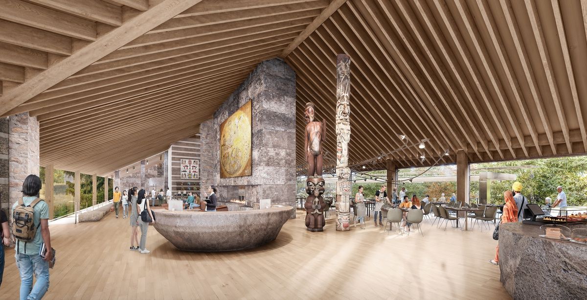 Conceptual rendering of the McMichael Canadian Art Collection's future lobby Courtesy of Hariri Pontarini Architects