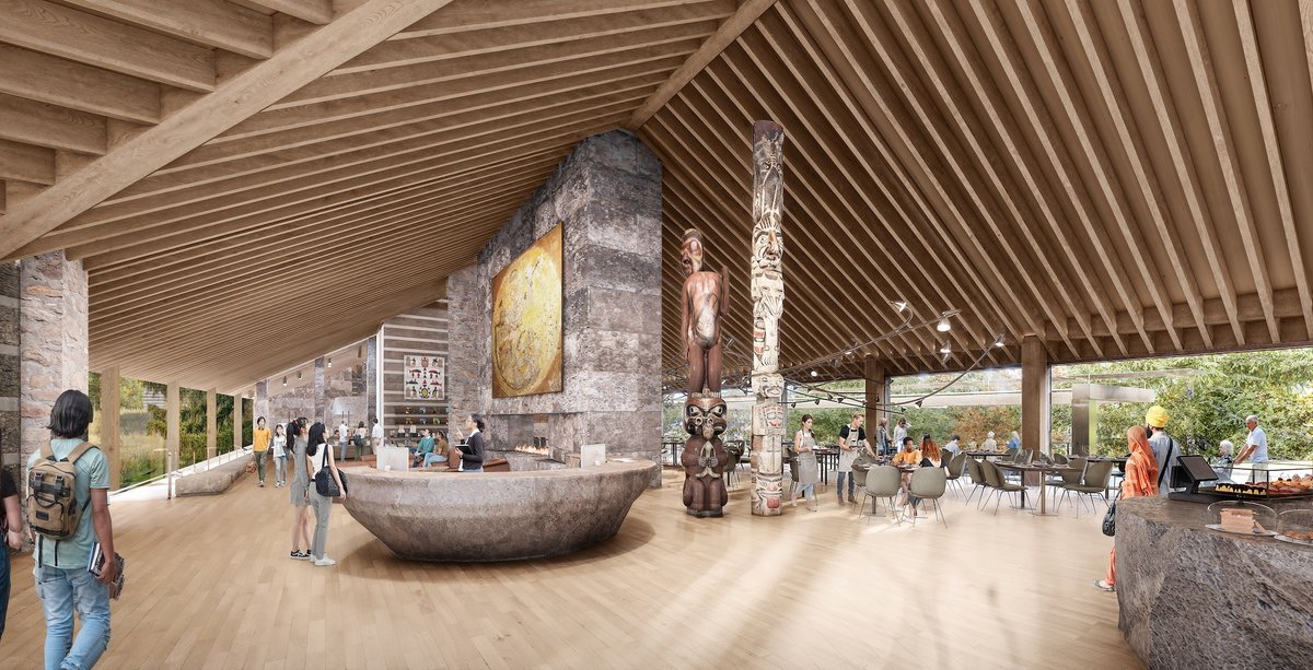 Conceptual rendering of the McMichael Canadian Art Collection's future lobby Courtesy of Hariri Pontarini Architects