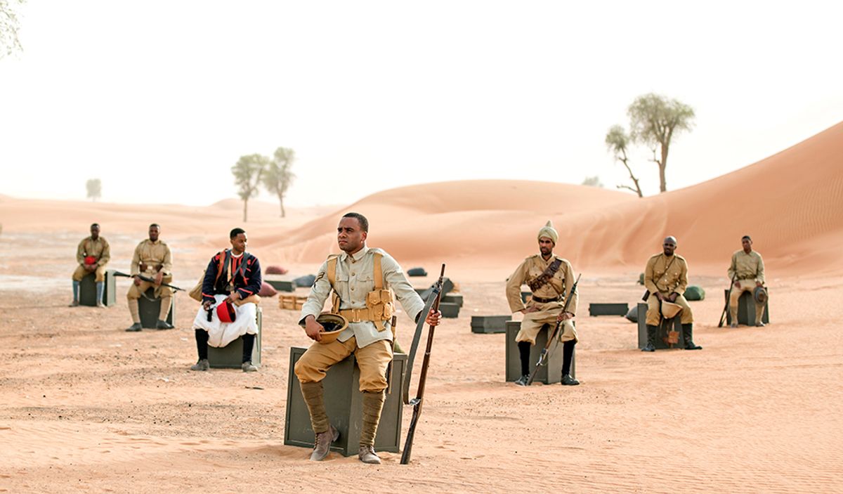 Still from John Akomfrah's multimedia installation Mimesis: African Soldier Courtesy of Smoking Dogs Films and Lisson Gallery
