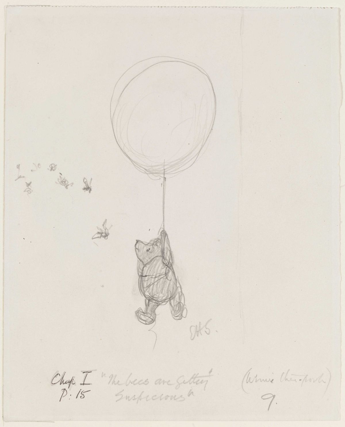 The Bees are Getting Suspicious, pencil drawing by E. H. Shepard, from Winnie-the-Pooh ©The Shepard Trust, reproduced with permission from Curtis Brown