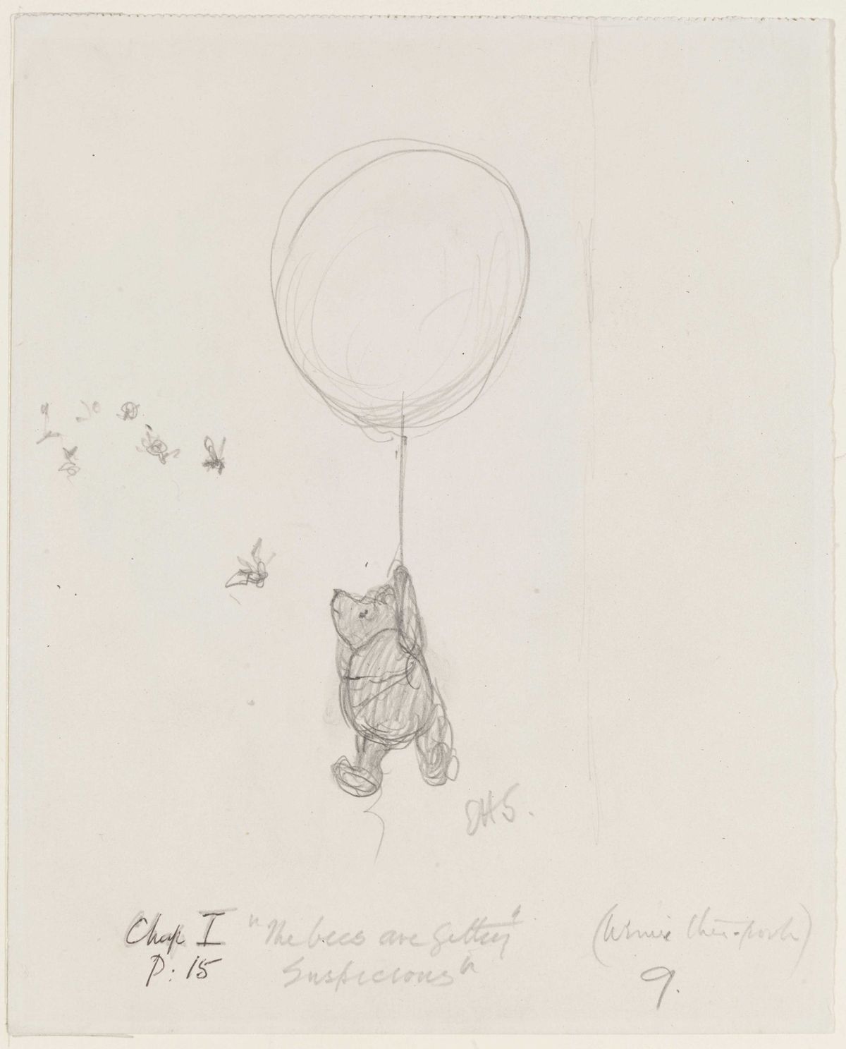 The Bees are Getting Suspicious, pencil drawing by E. H. Shepard, from Winnie-the-Pooh ©The Shepard Trust, reproduced with permission from Curtis Brown