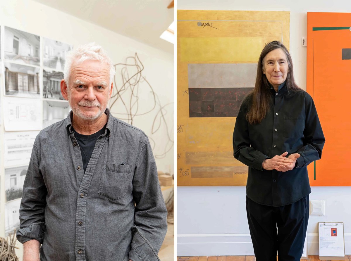 Andy Goldsworthy and Jenny Holzer have been recognised for their work in sculpture and painting respectively Holzer: © The Japan Art Association; Goldsworthy: Courtesy of Andy Goldsworthy