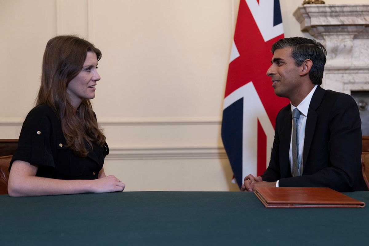 New UK prime minister Rishi Sunak meets Secretary of State for Digital, Culture, Media and Sport Michelle Donelan, 25 October 2022. Photo: UK Government