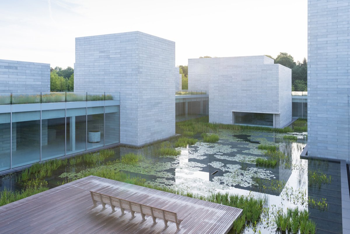The water court at the Pavilions, opening at Glenstone on 4 October Iwan Baan; courtesy of Glenstone Museum