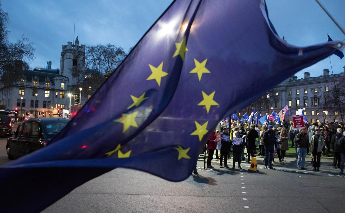 Protestors gathering both in support of and against Brexit outside the Houses of Parliament in London on 15 January Photo: © www.david-owens.co.uk