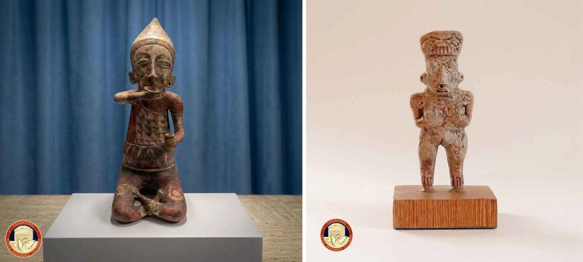 Two of the sculptures recovered by the Carabinieri Tutela del Patrimonio Culturale during its investigations
Photo: Carabinieri Tutela del Patrimonio Culturale