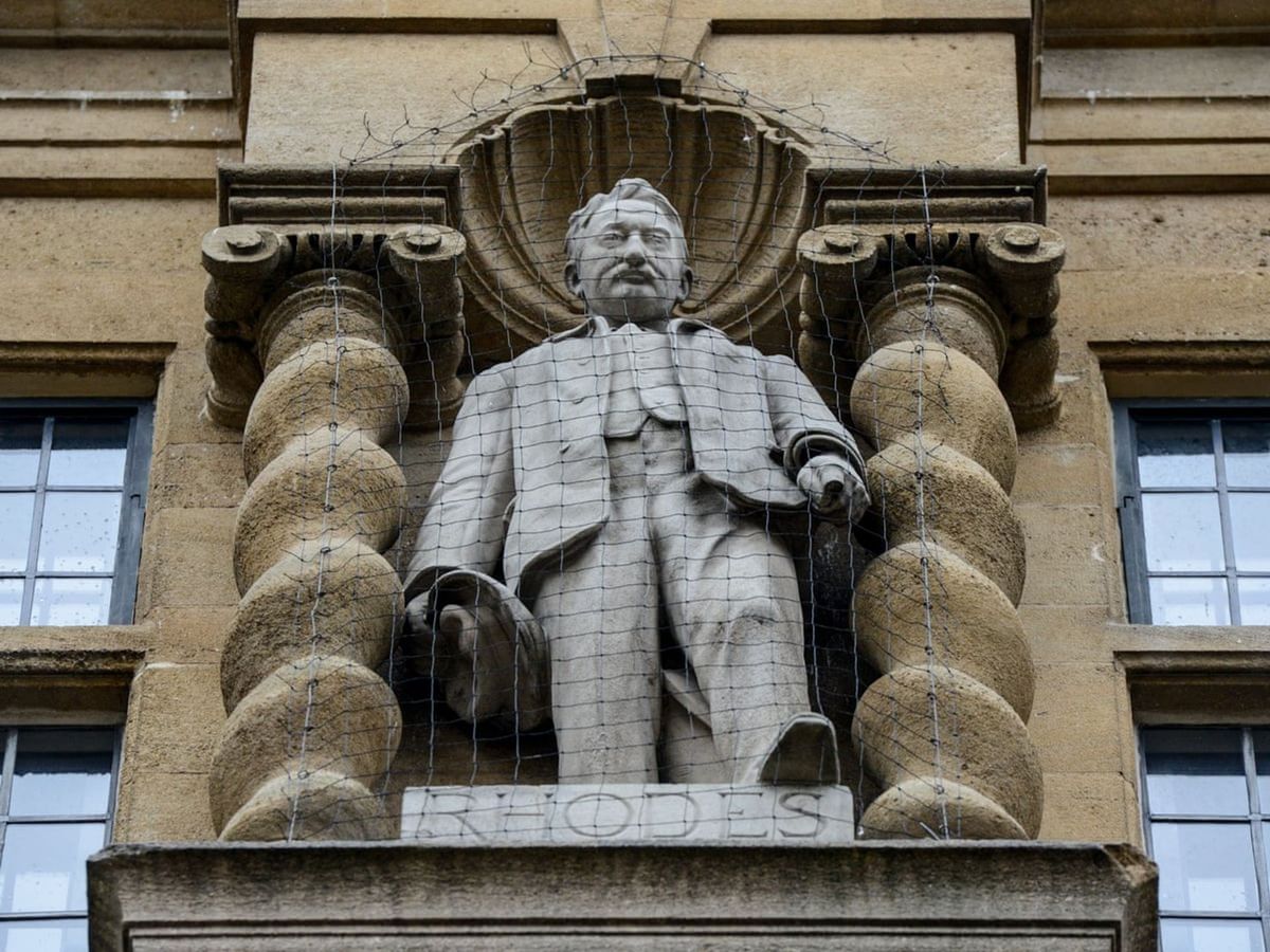The Cecil Rhodes statue at Oriel College in Oxford 