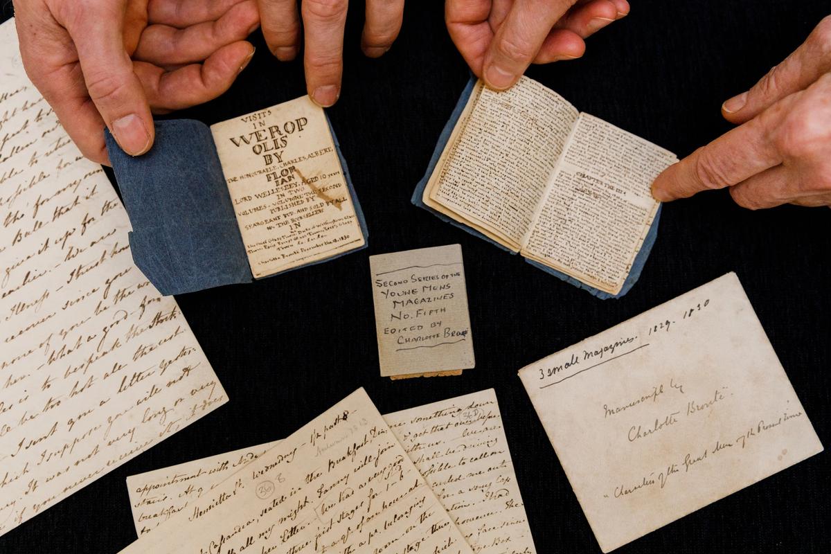 A selection of the original manuscripts written by Charlotte, Emily and Anne Brontë from The Honresfield Library collection, now acquired for public use © Friends of the National Libraries