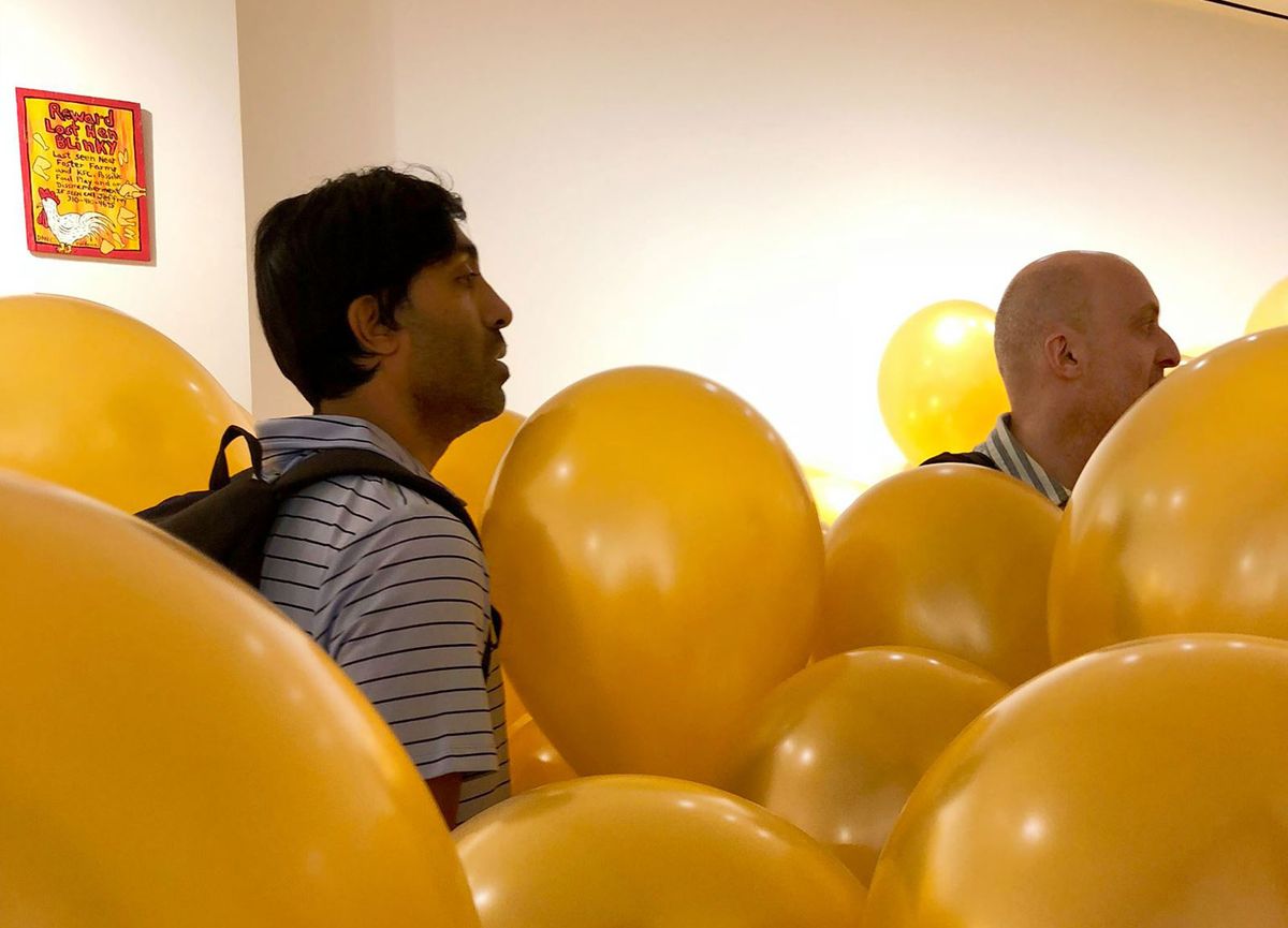 Ajay Kurian at Anton Kern Gallery's opening for The Party exhibition Courtesy of the artists