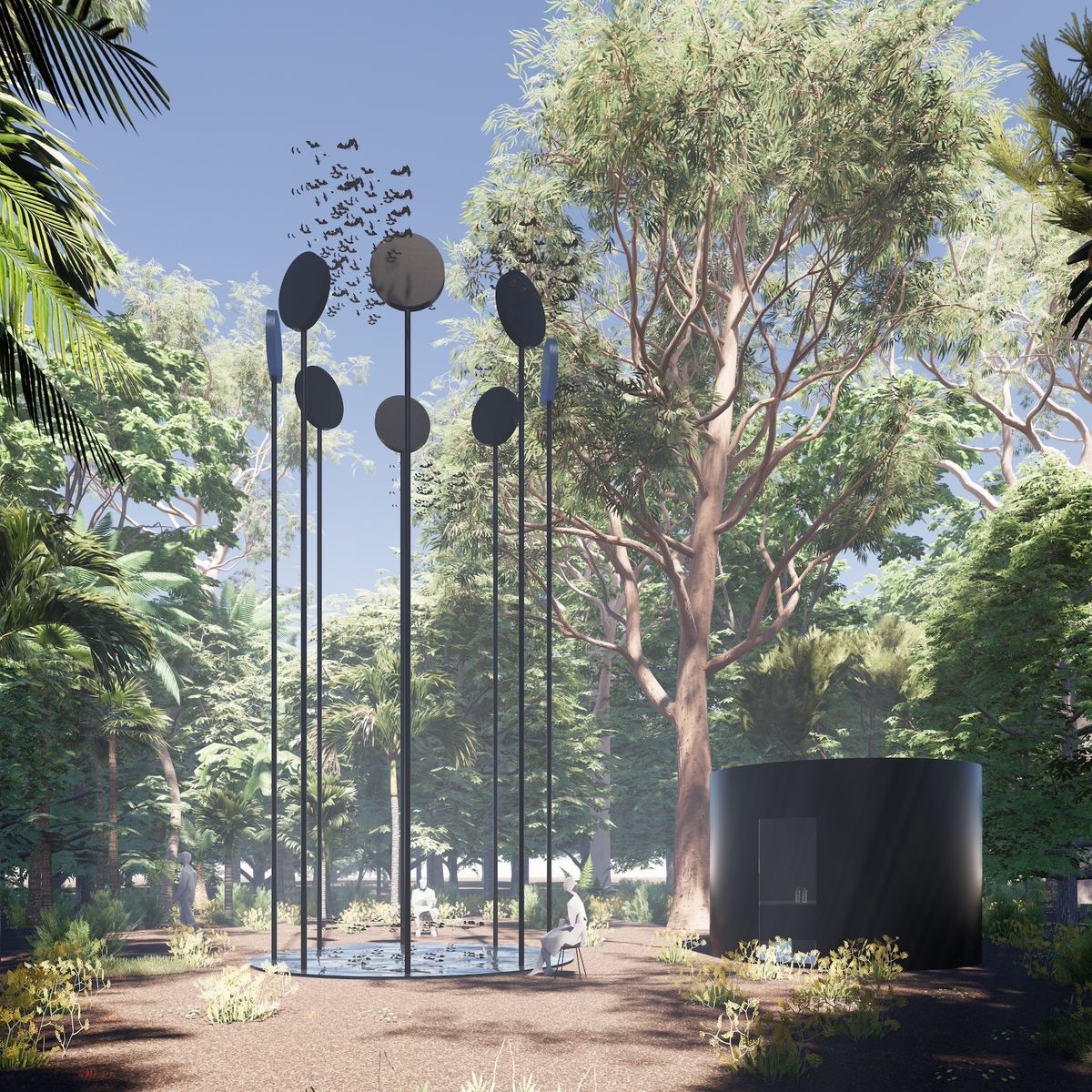 Rendering of Antoine Bertin's The Bat Cloud © Antoine Bertin, Caracalla Architectes