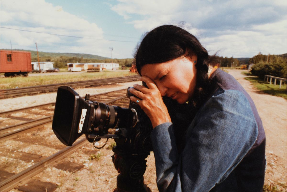 Alanis Obomsawin filming Richard Cardinal: Cry from a Diary of a Métis Child, 1986 Courtesy National Film Board of Canada and the Artist