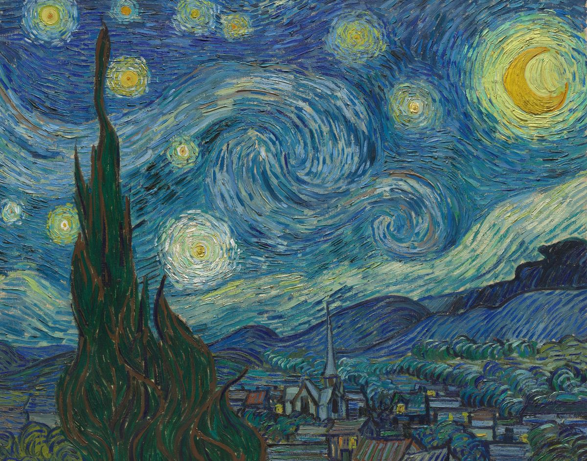 Van Gogh’s Starry Night (June 1889) Credit: Museum of Modern Art, New York