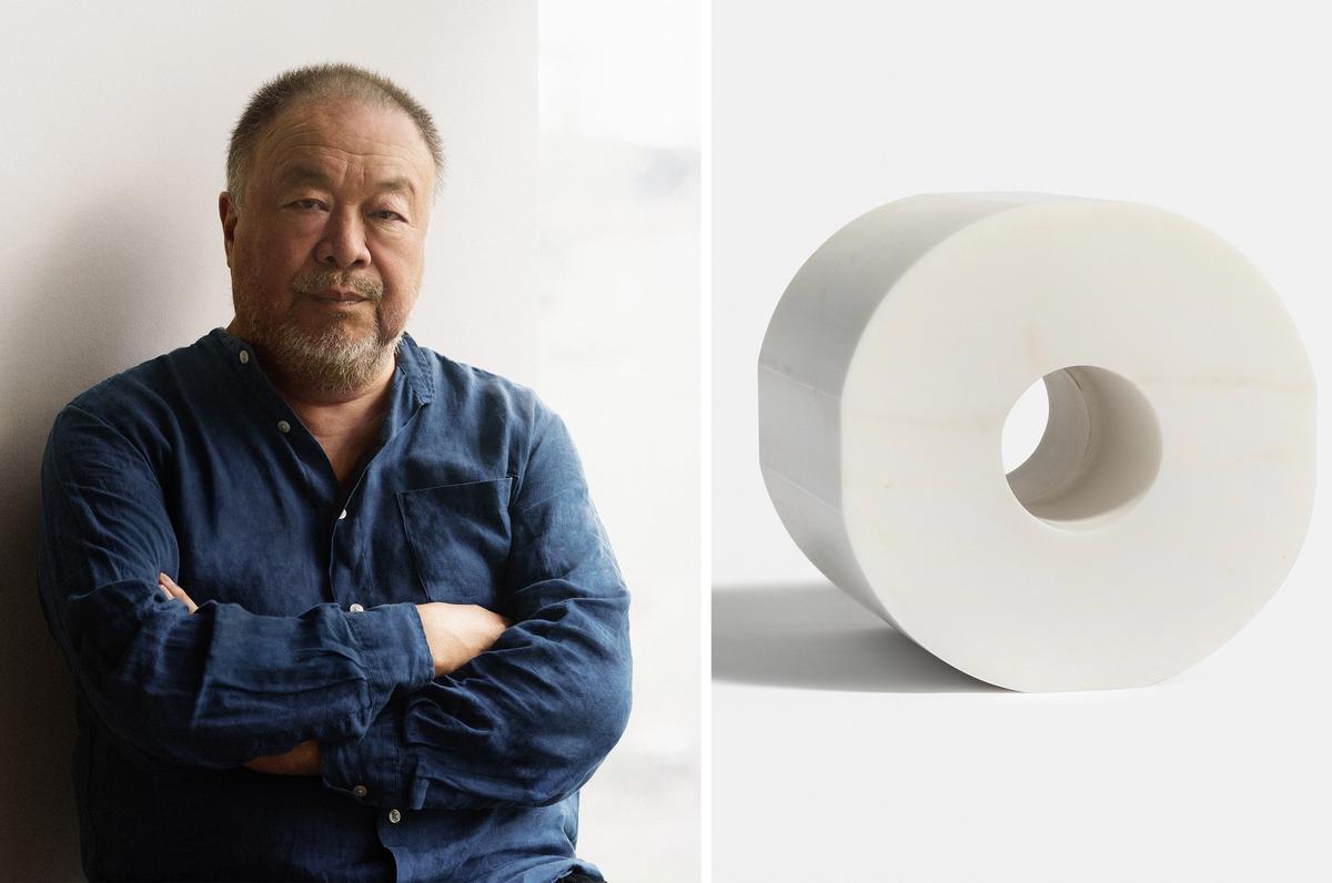 Ai Weiwei's Marble Toilet Paper (2020, right) will be included in the show Portrait: Rick Pushinsky; Toilet Paper: © Courtesy Ai Weiwei Studio