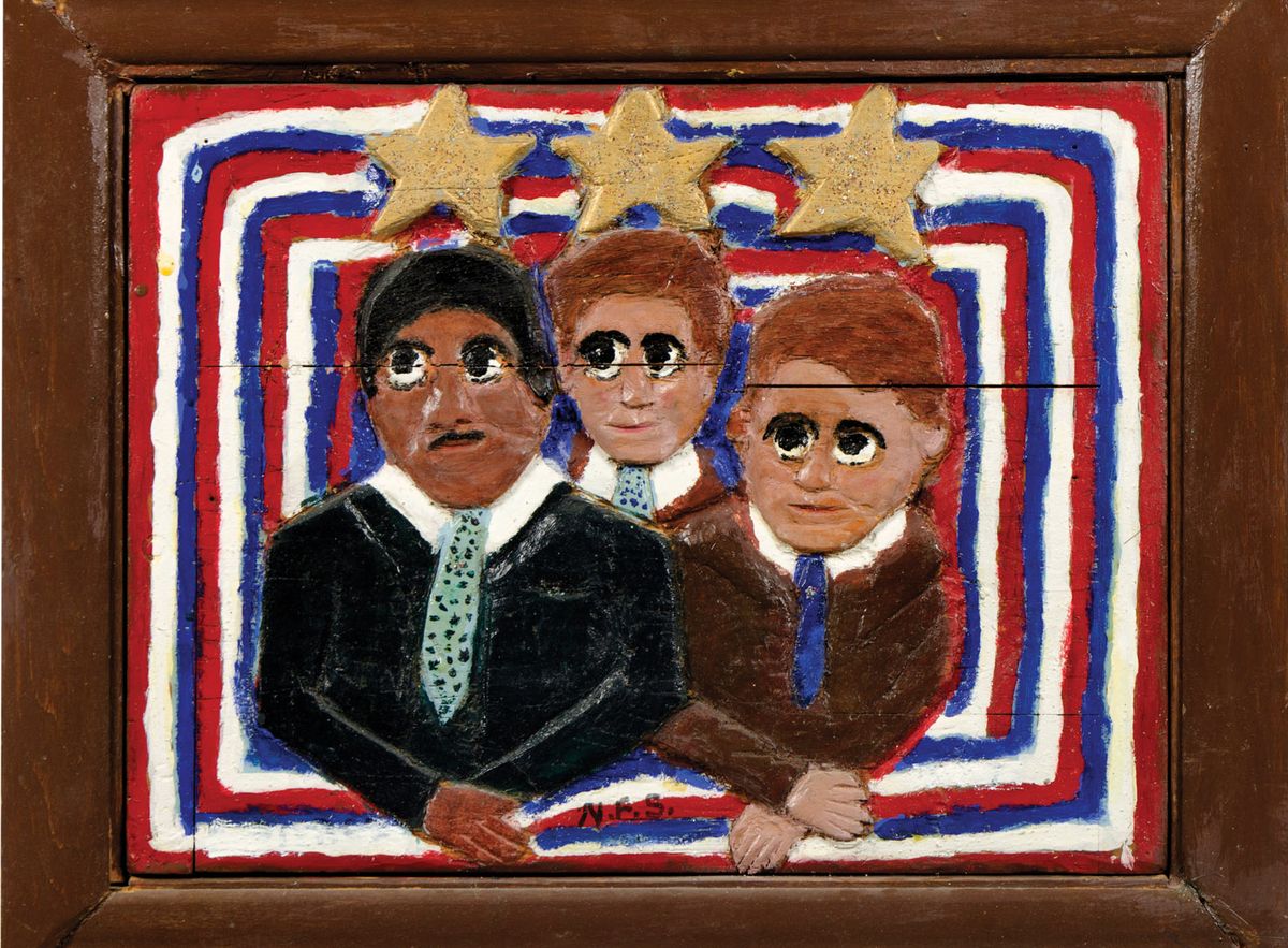 Elijah Pierce's The Kennedy Brothers (1977) Kennedy: Columbus Museum of Art