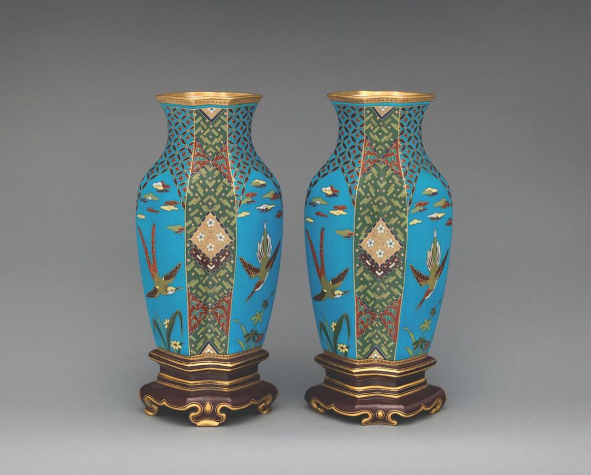 A pair of Christopher Dresser (1872- 80) earthenware vases are among the 700 works going on show in March The Metropolitan Museum of Art