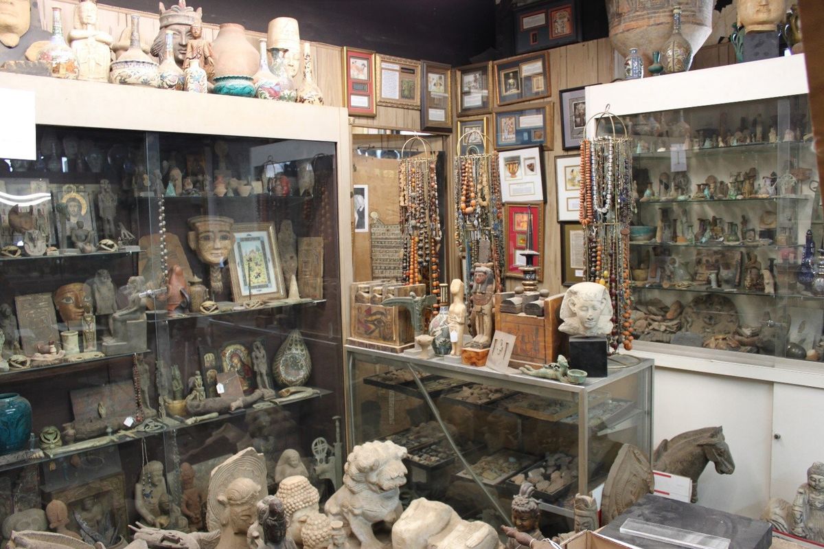 Members of the DA’s office and Homeland Security Investigations visited the gallery and found hundreds of fake artefacts displayed on shelves and inside glass cases. They also varnish, sanders, spray paint, and earthy materials designed to add signs of age and distress, making otherwise brand new, mass-produced items look ancient Photo: Manhattan District Attorney's Office
