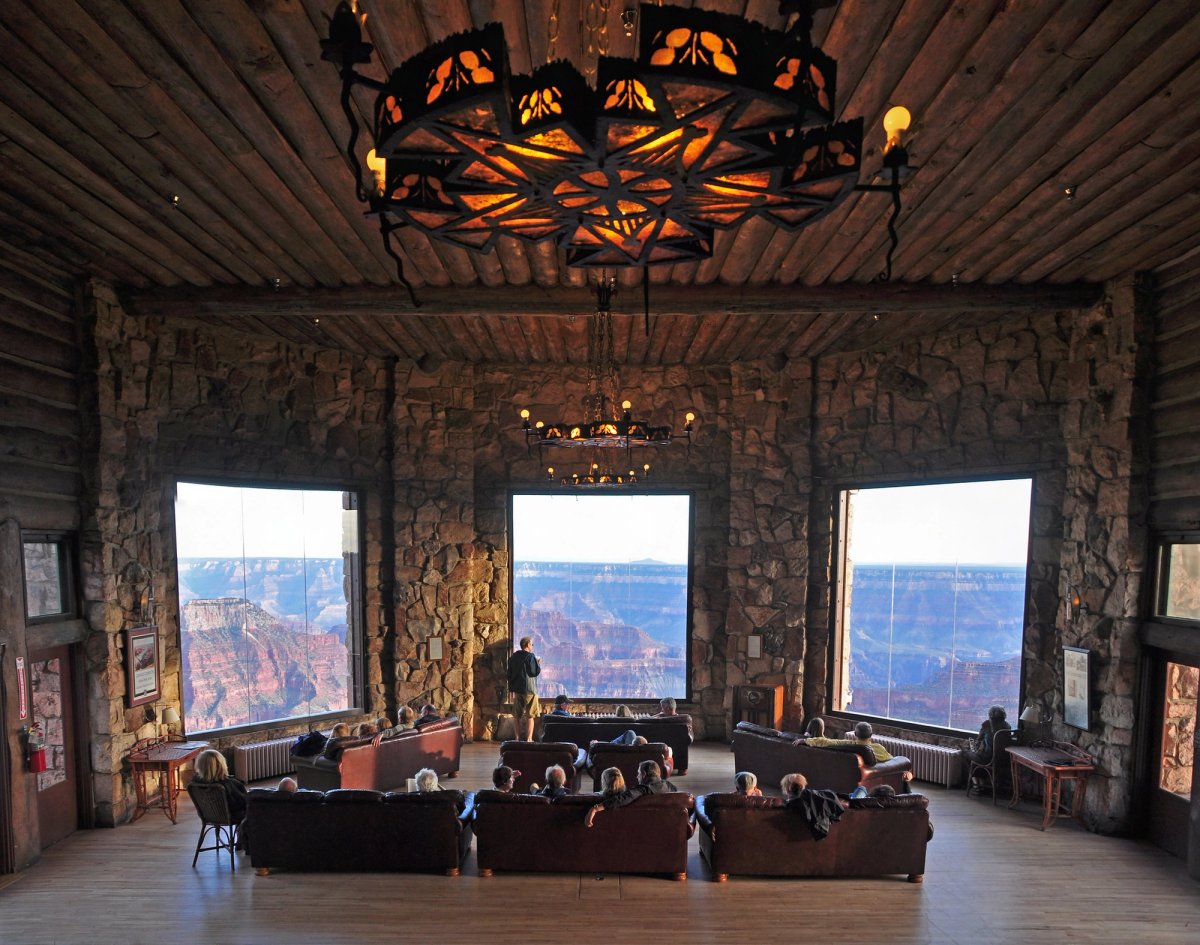 The famous Sun Room at the Grand Canyon Lodge Photo: Michael Quinn, courtesy the National Park Service via Flickr