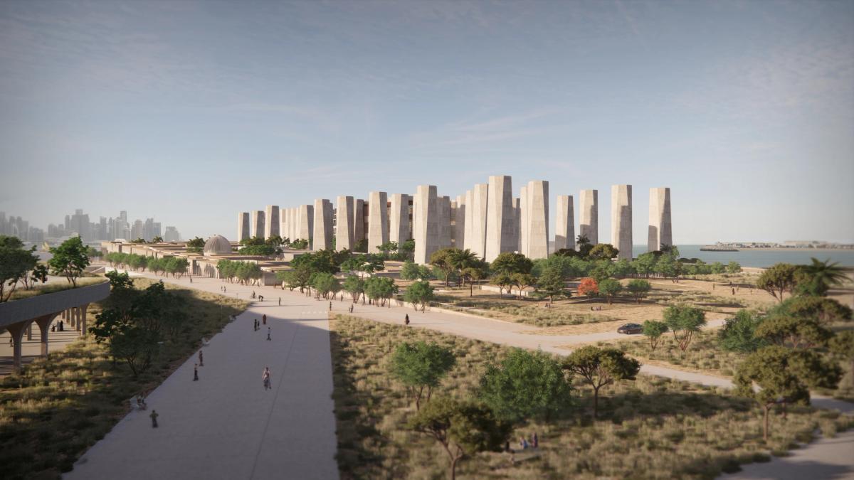 Rendering of the planned Art Mill Museum in the Cultural District Doha. © Qatar Museums