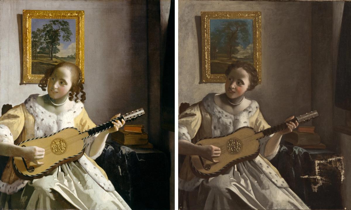 Left: The Guitar Player, Johannes Vermeer, Kenwood, the Iveagh bequest Right: The Philadelphia version—The Guitar Player, artist unknown 
© Historic England. Philadelphia Museum of Art, John G. Johnson Collection