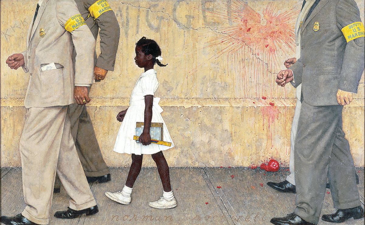 From left: Rockwell’s The Problem We All Live With and Freedom from Want © SEPS: Curtis Licensing, Indianapolis