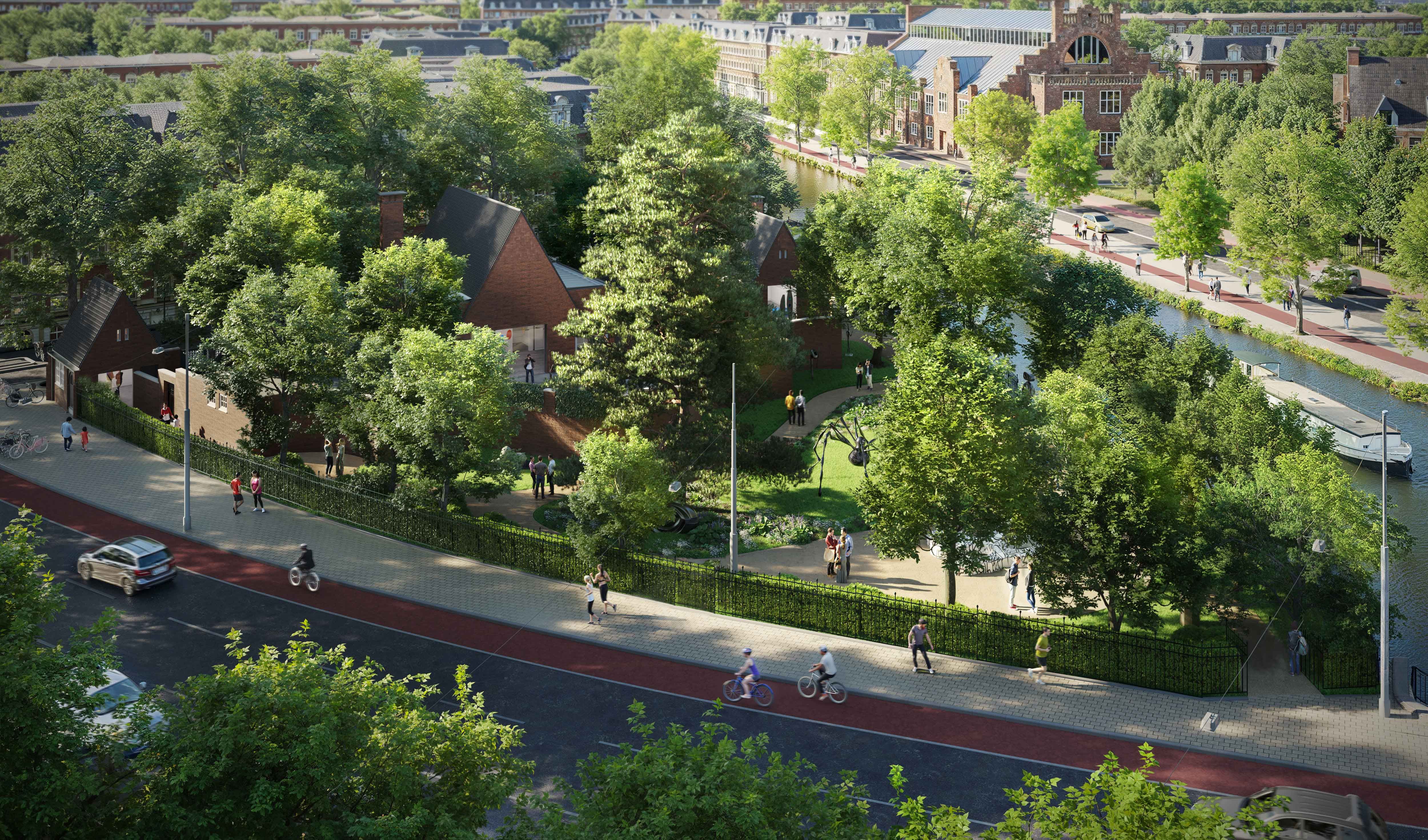 An artist’s impression of the planned Rijksmuseum sculpture garden 

Foster + Partners