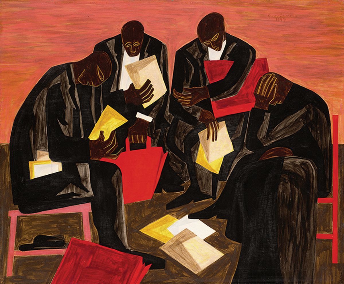 Jacob Lawrence's The Businessmen, (1947) Courtesy of Sotheby’s