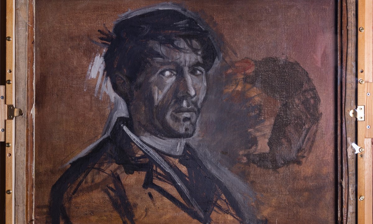 Lost self-portrait by UK painter Norman Cornish discovered behind bar scene Lost self-portrait by UK painter Norman Cornish discovered behind bar scene