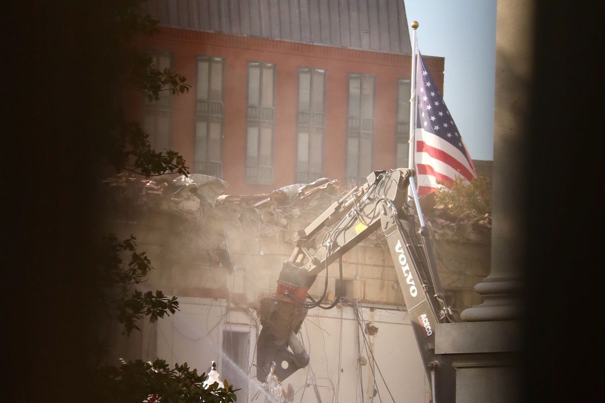 The demolition of the East Wing of the White House in October 2025 Photo by Joe Flood, via Flickr