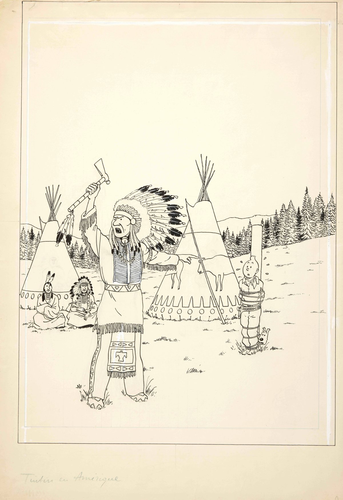 Tintin in America (1942) © HERGÉ/ TINTINIMAGINATIO 2023