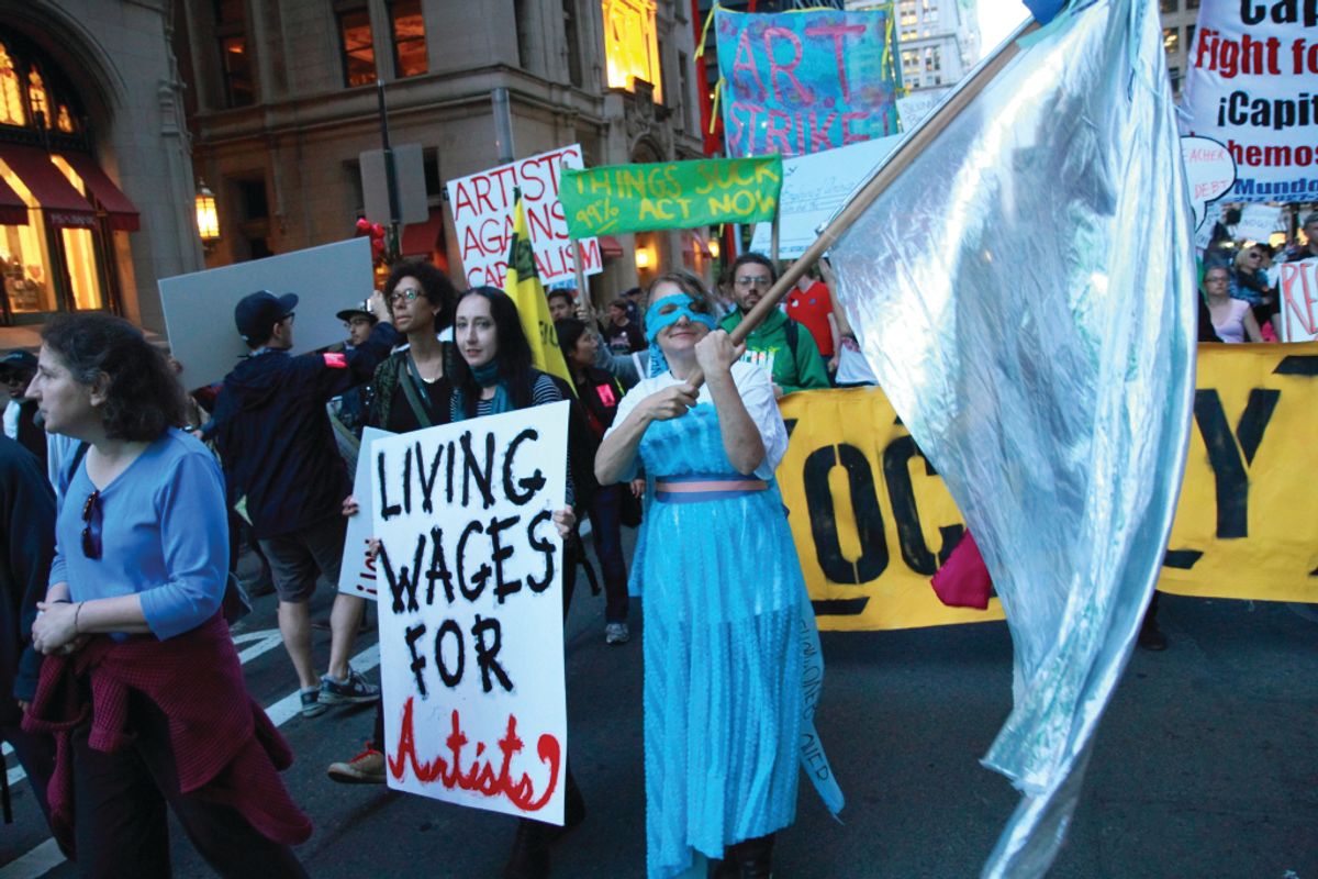 Artists demonstrated for better wages at a 2012 May Day rally in New York © Paul Stein