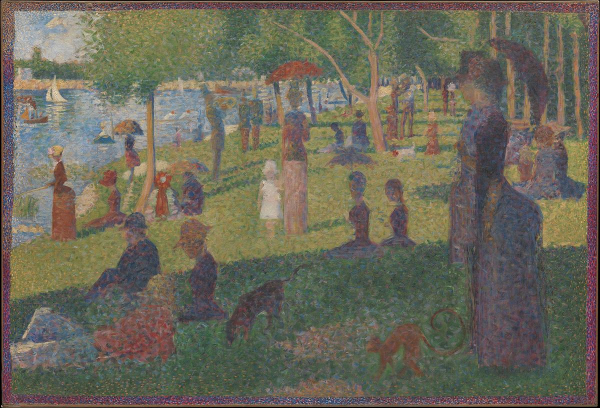 For its entry onto the New York Stock Exchange, Elf-Aquitaine sponsored an exhibition on Seurat at the Met. Pictured: Georges Seurat, Study for "A Sunday on La Grande Jatte" (1884) Courtesy of the Metropolitan Museum of Art. Bequest of Sam A. Lewisohn, 1951