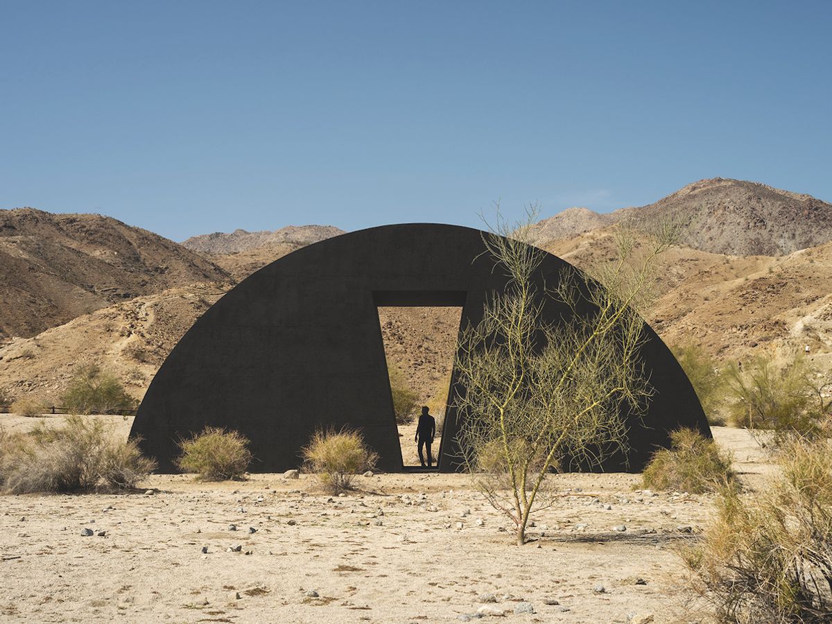 Torkwase Dyson’s Liquid A Place is part of a practice that examines “more liveable geographies”, recognising that “many landscapes, infrastructures and built environments were actively shaped to devalue Black life” Lance Gerber, courtesy the artist and Desert X