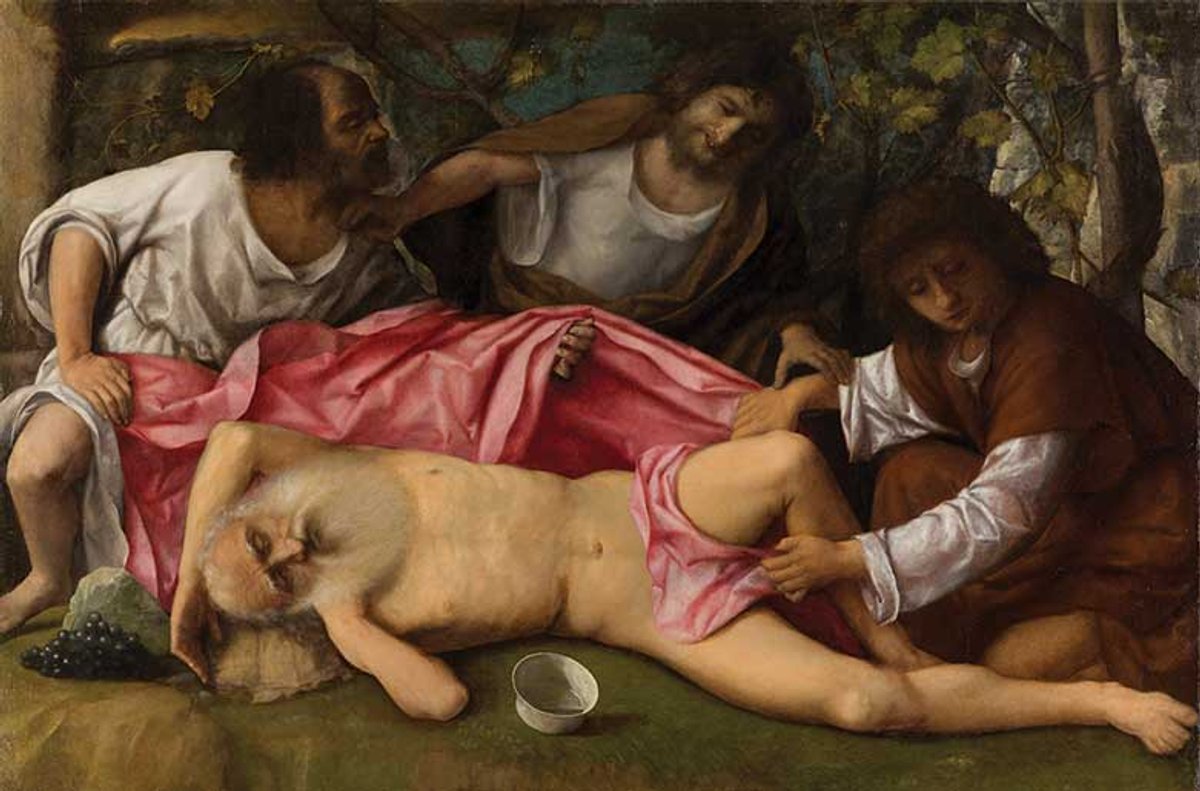 Among the 50 works on show is Giovanni Bellini’s The Mocking of Noah (around 1515) from the collection of the Musée des Beaux-Arts et d’Archéologie
© C2RMF/Thomas Clot