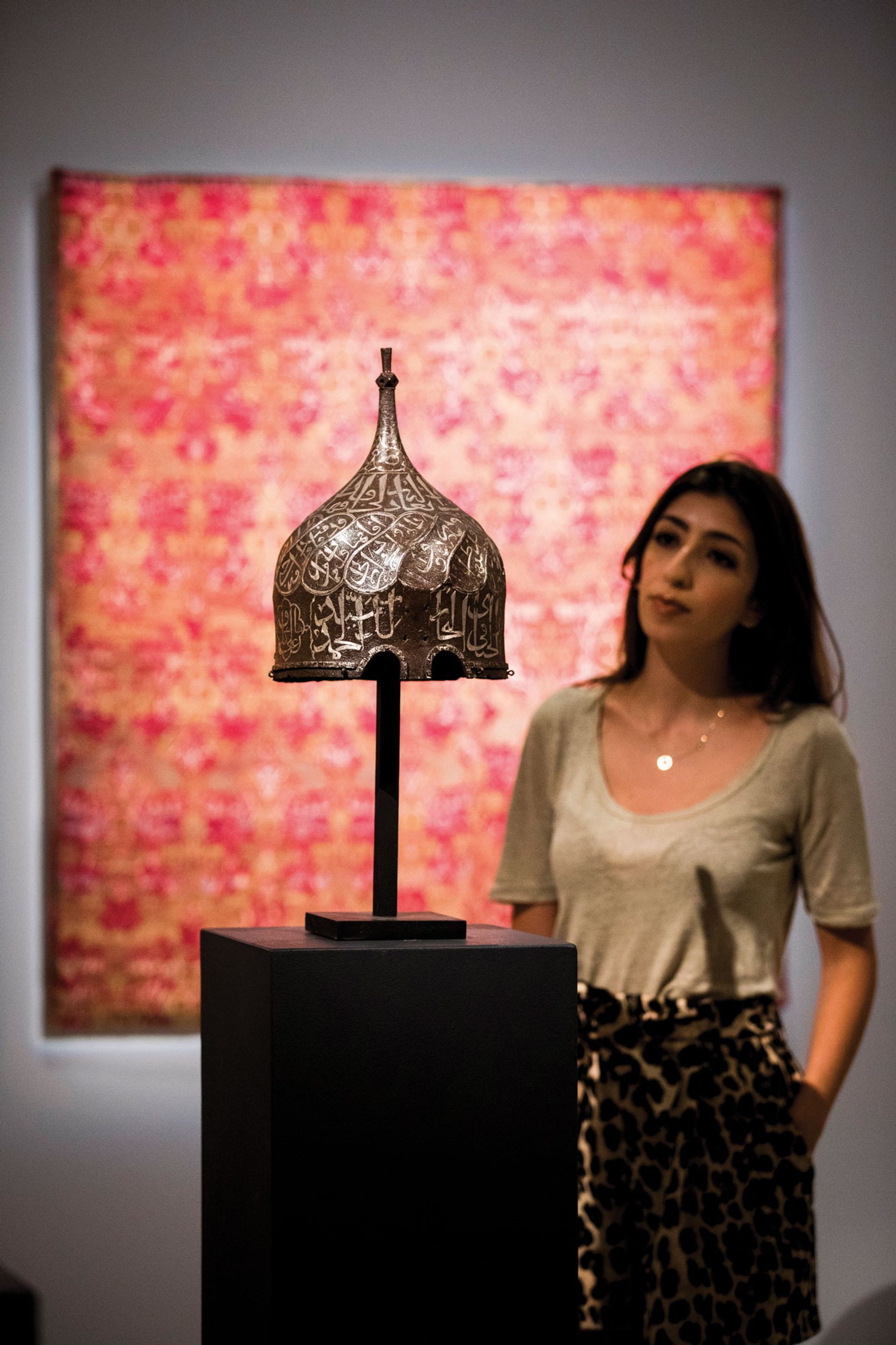 Among the Islamic museum artefacts withdrawn from sale at Sotheby's London today is this silver-inlaid Aqqoyunlu turban helmet, estimated at £400,000-£600,000 © Sotheby's