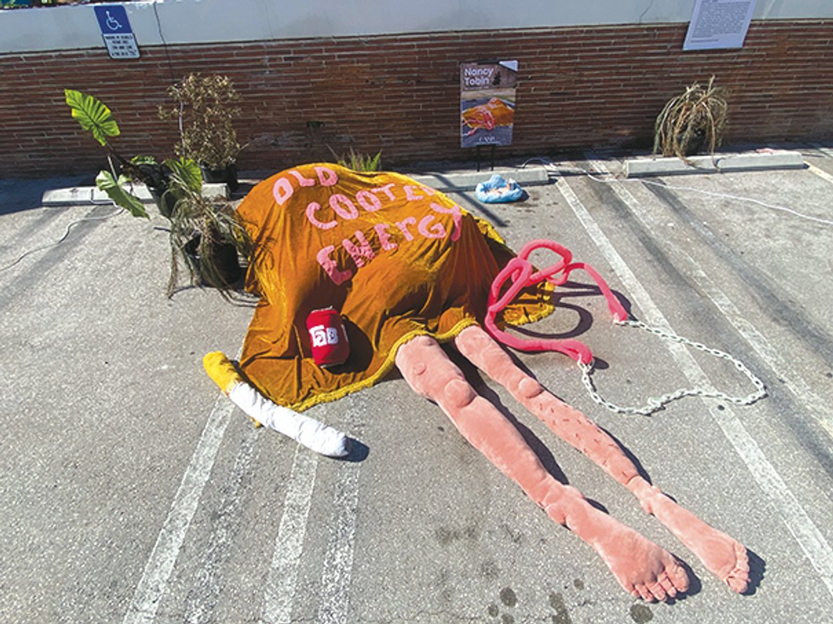 Nancy Tobin’s irreverent outdoor soft sculpture at Feria Clandestina
Photo by Torey Akers