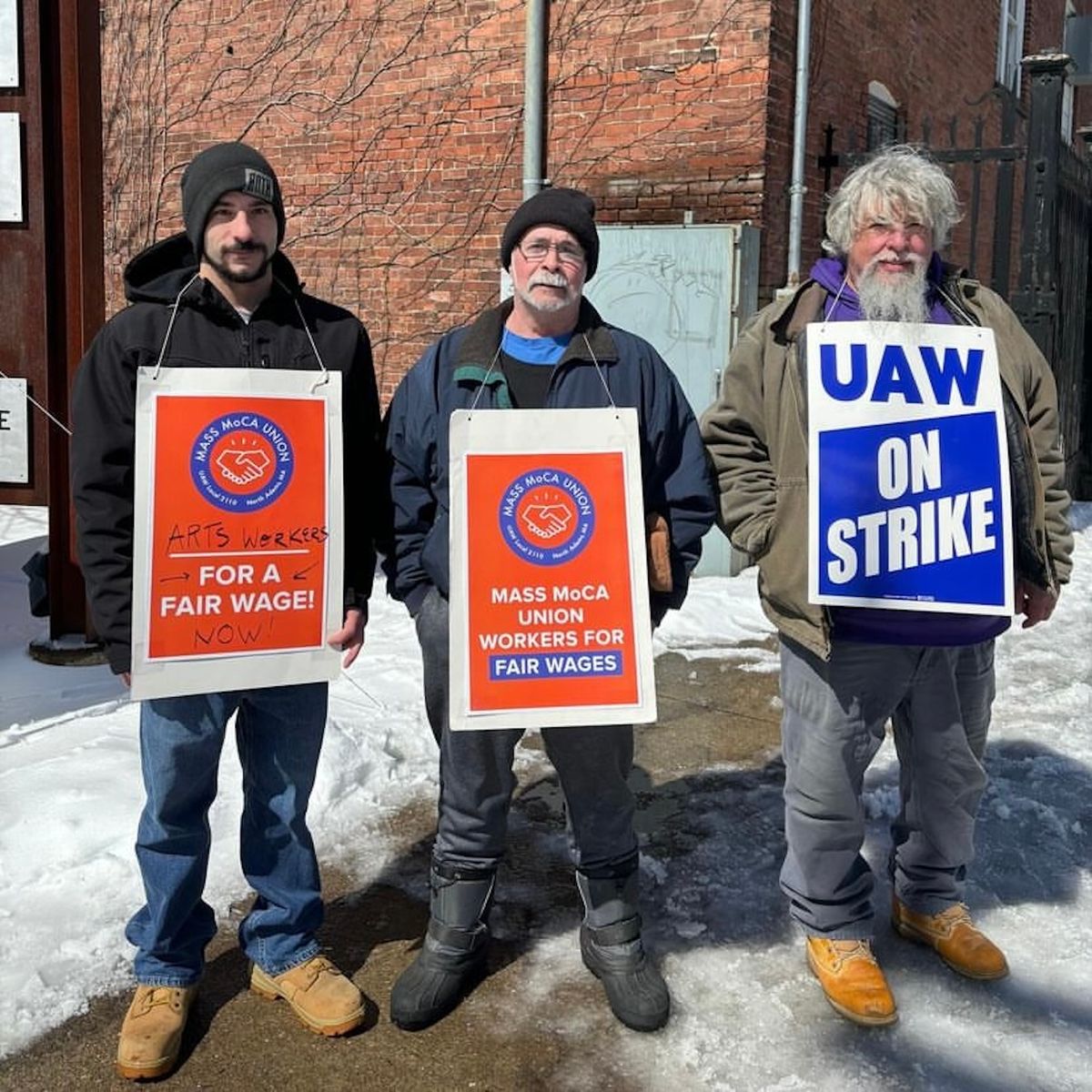 Mass Moca employees on strike Courtesy UAW Local 2110