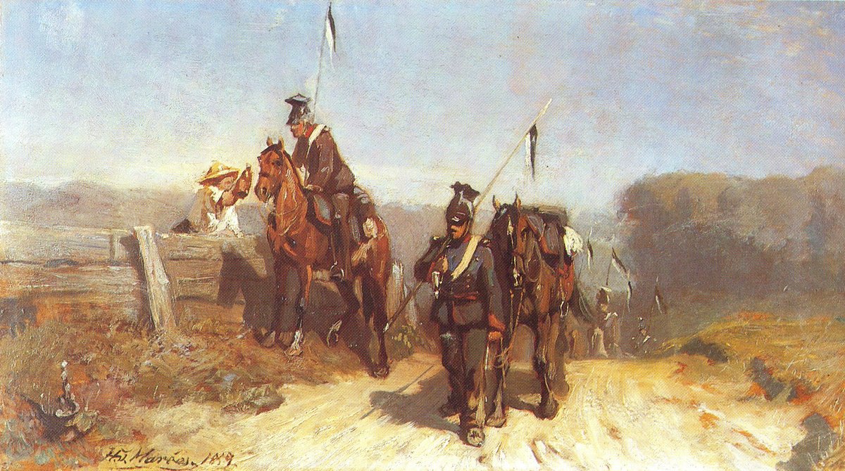 Hans von Marées’s Uhlans on the March (1859) Courtesy of Bayerische Staatsgemäldesammlungen - Neue Pinakothek München