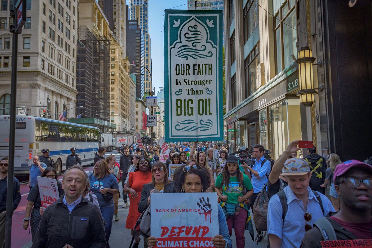 A rally in New York City on 19 September 2023 during Climate Week Photo by Rainforest Action Network, via Flickr