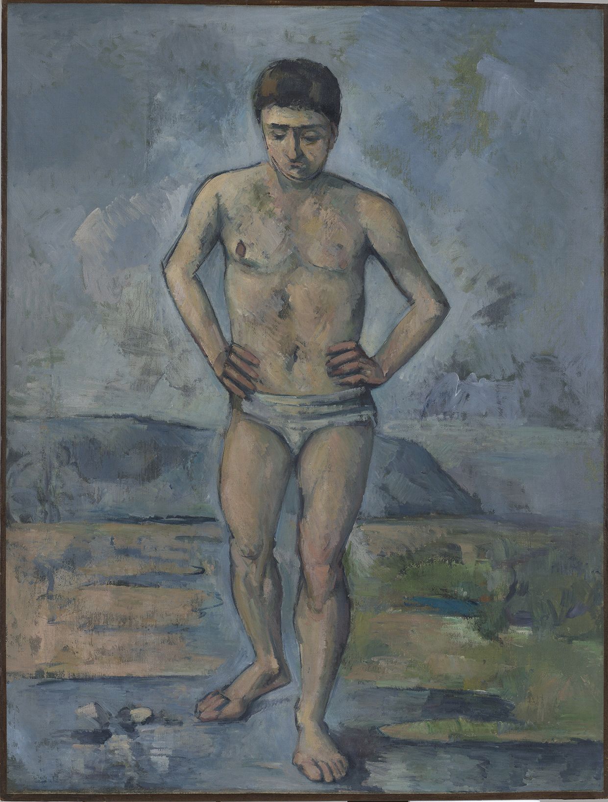 Paul Cezanne’s The Bather (around 1885), which is coming on loan from the Museum of Modern Art in New York, will be displayed alongside Doig’s Bather in the Paris exhibition © Museum of Modern Art, New York/Scala, Florence