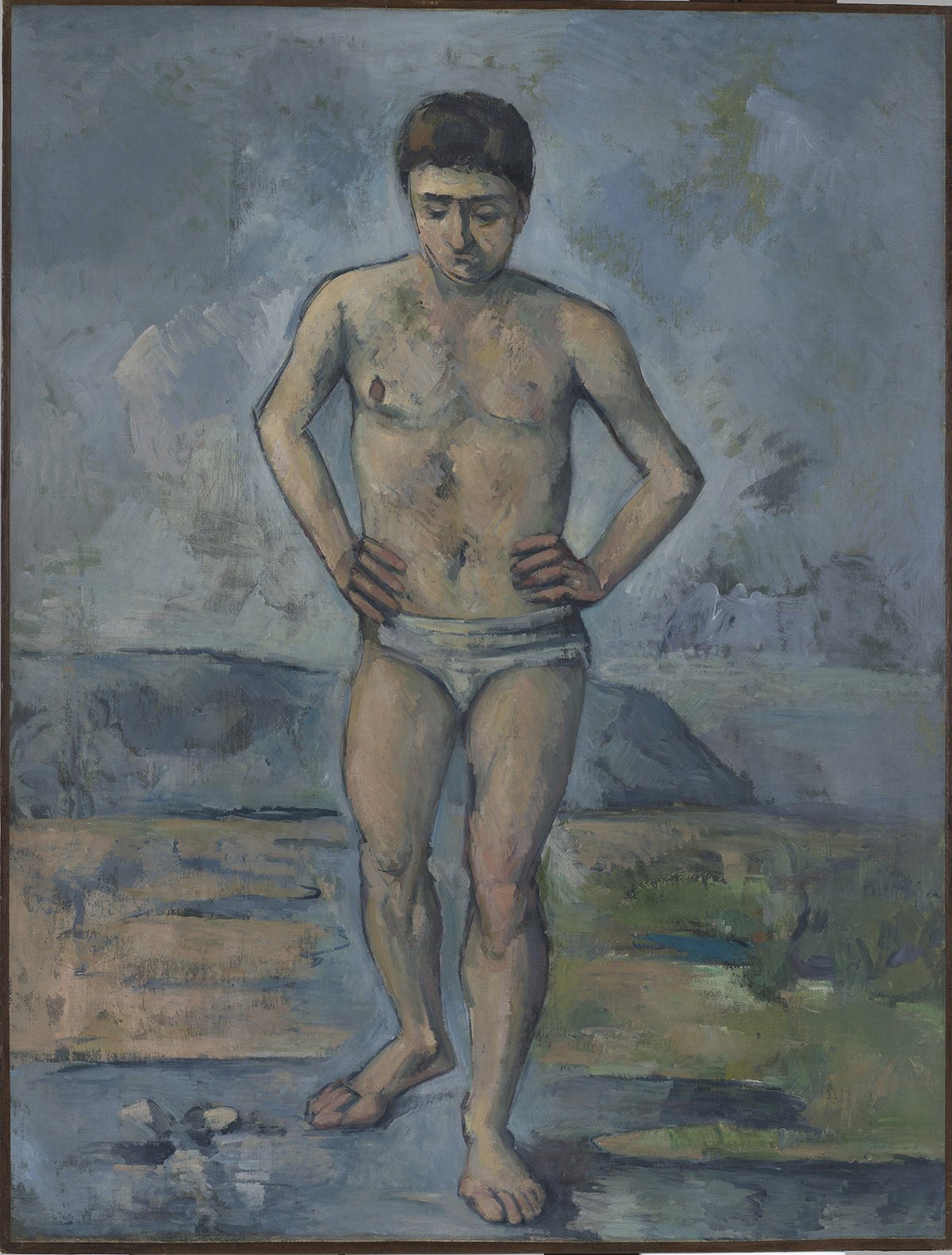Paul Cezanne’s The Bather (around 1885), which is coming on loan from the Museum of Modern Art in New York, will be displayed alongside Doig’s Bather in the Paris exhibition © Museum of Modern Art, New York/Scala, Florence