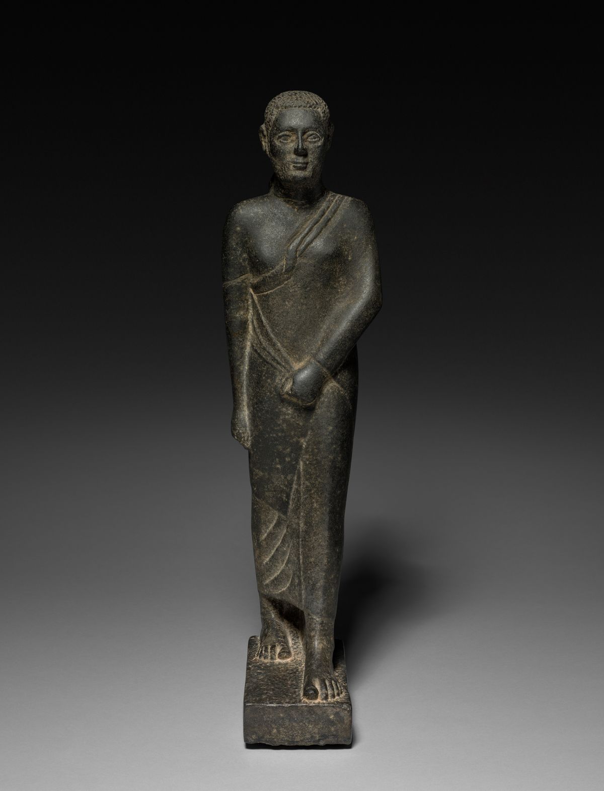 Statue of a Man, 200BCE-100 BCE or later, is considered Egyptian from the Greco-Roman period (332BCE-395CE), and from the Ptolemaic dynasty (305BCE-30 BCE). Cleveland Museum of Art