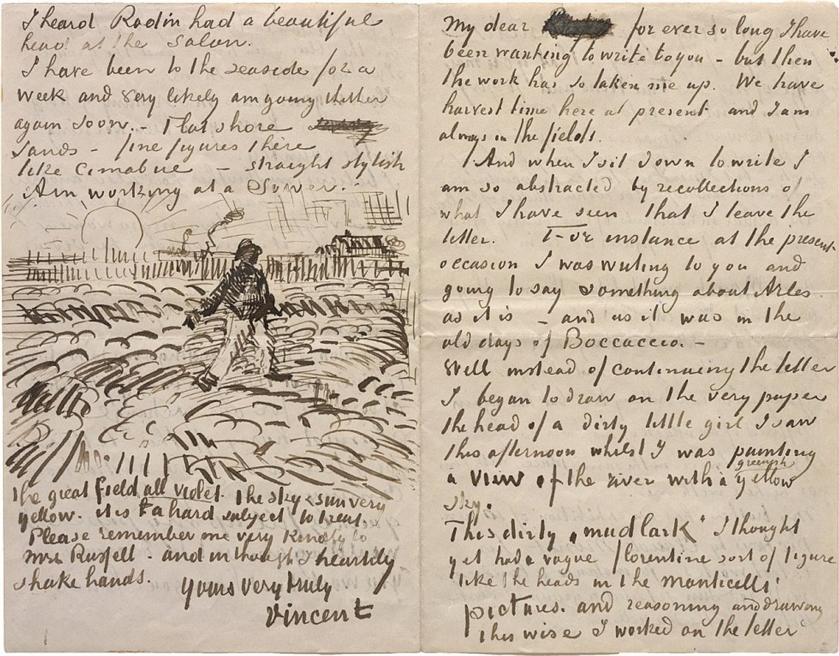 Letter in English from Vincent van Gogh to John Peter Russell, about 17 June 1888, Arles (letter 627) Solomon R. Guggenheim Museum, New York, Thannhauser Collection, Gift, Justin K. Thannhauser, 1978