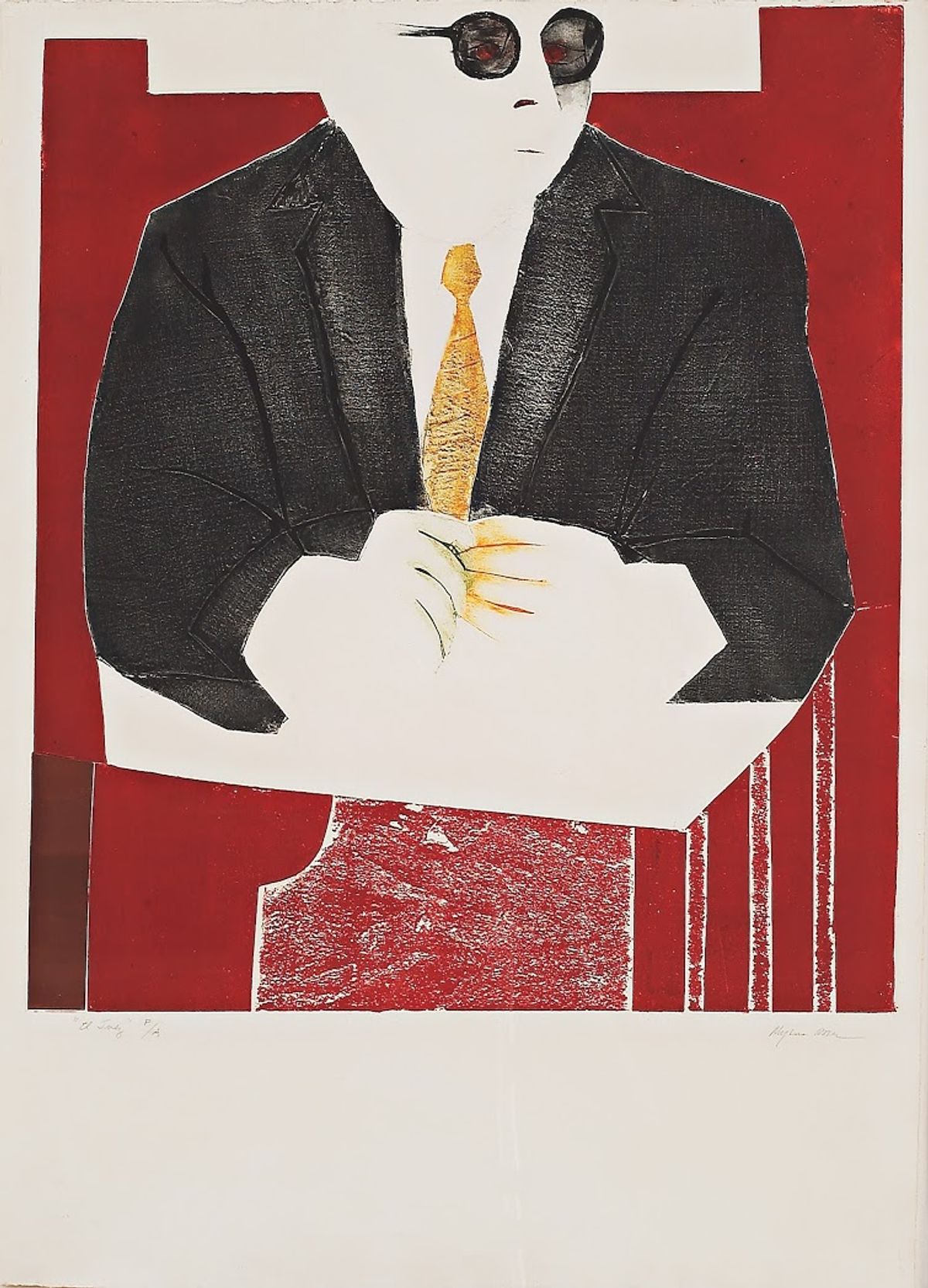 The Judge (1970), a collograph print by Myrna Báez Museo de Arte Contemporáneo de Puerto Rico